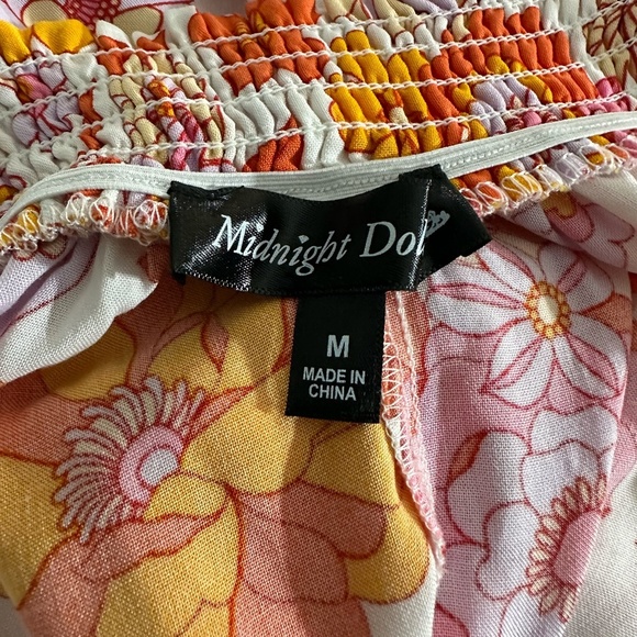 NWT Midnight Doll Floral Sleeveless Romper with Pockets M - Picture 6 of 8